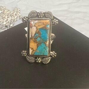 Oyster Turquoise Sterling Silver Ring